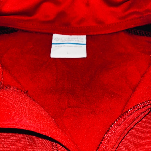 Men’s L Columbia Omni-Shield Ohio State Buckeyes Red/Black Quarter-Zip Pullover - Picture 3 of 6